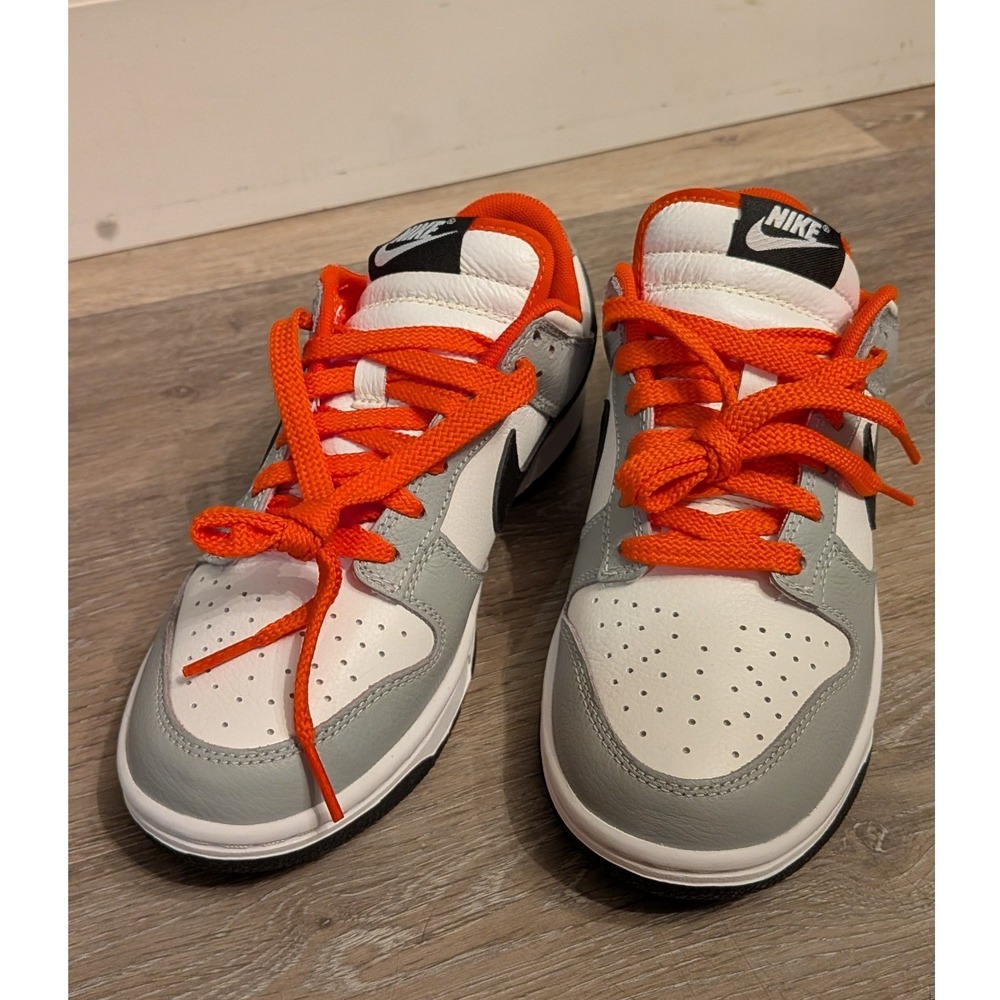 Nike Dunk Low Grey White Orange Black Sneakers FV9524-900 Womens 7
